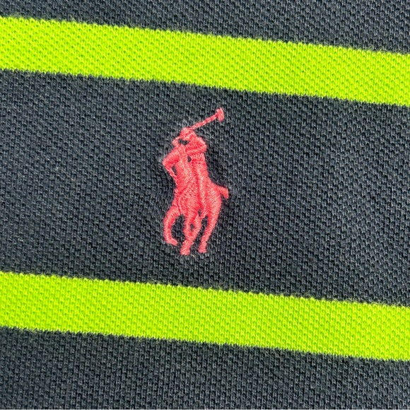 Polo Ralph Lauren’s | men’s blue and green striped polo shirt collared XL - Picture 15 of 15
